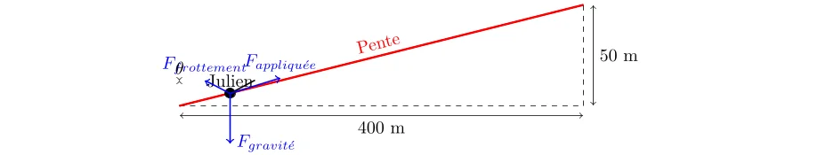 Calcul de la Force et du Travail sur un Vélo